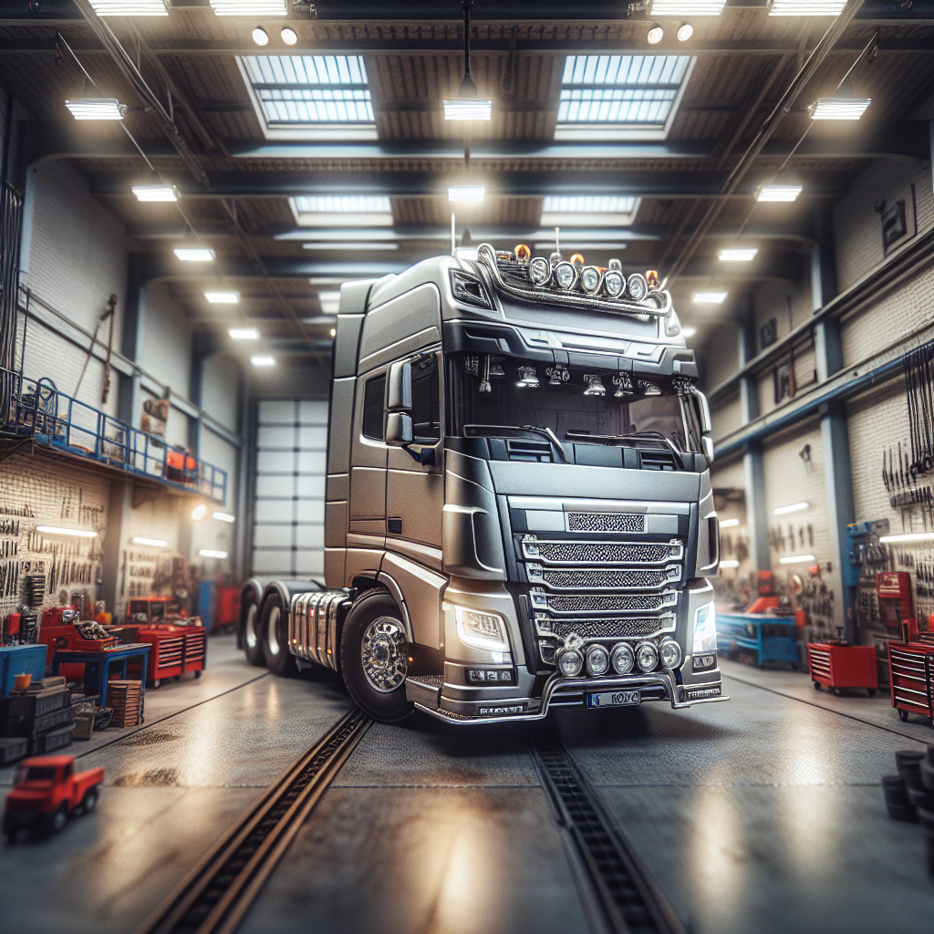 Truck ECU programming in workshop